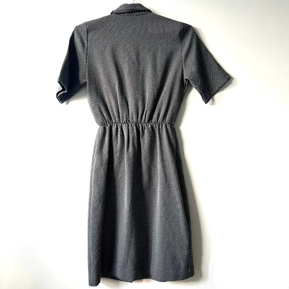 Vintage Black/White Gingham Print Short Sleeve Midi Dress - Picture 2 of 5